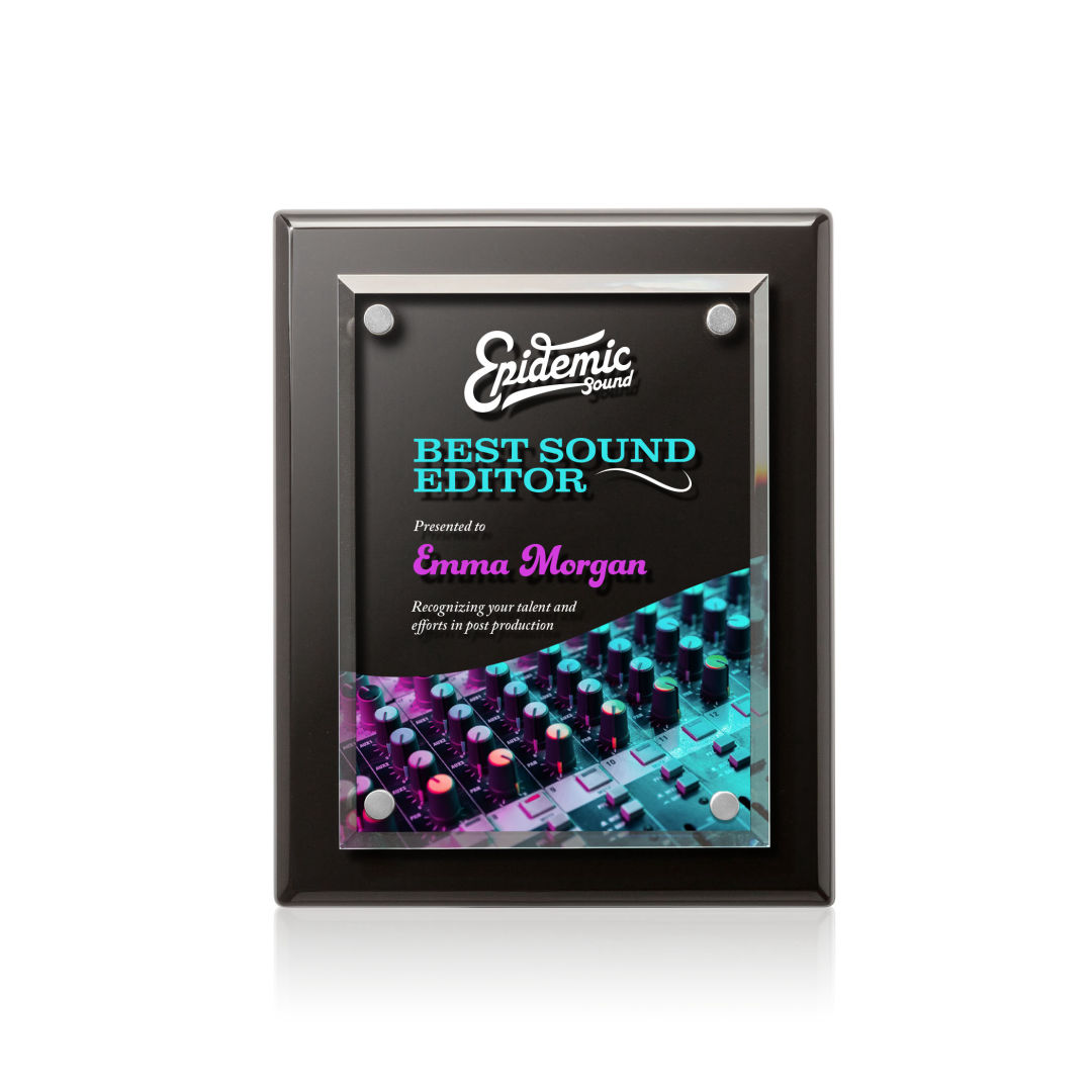 Caledon VividPrint™ Plaque - Black/Silver 6