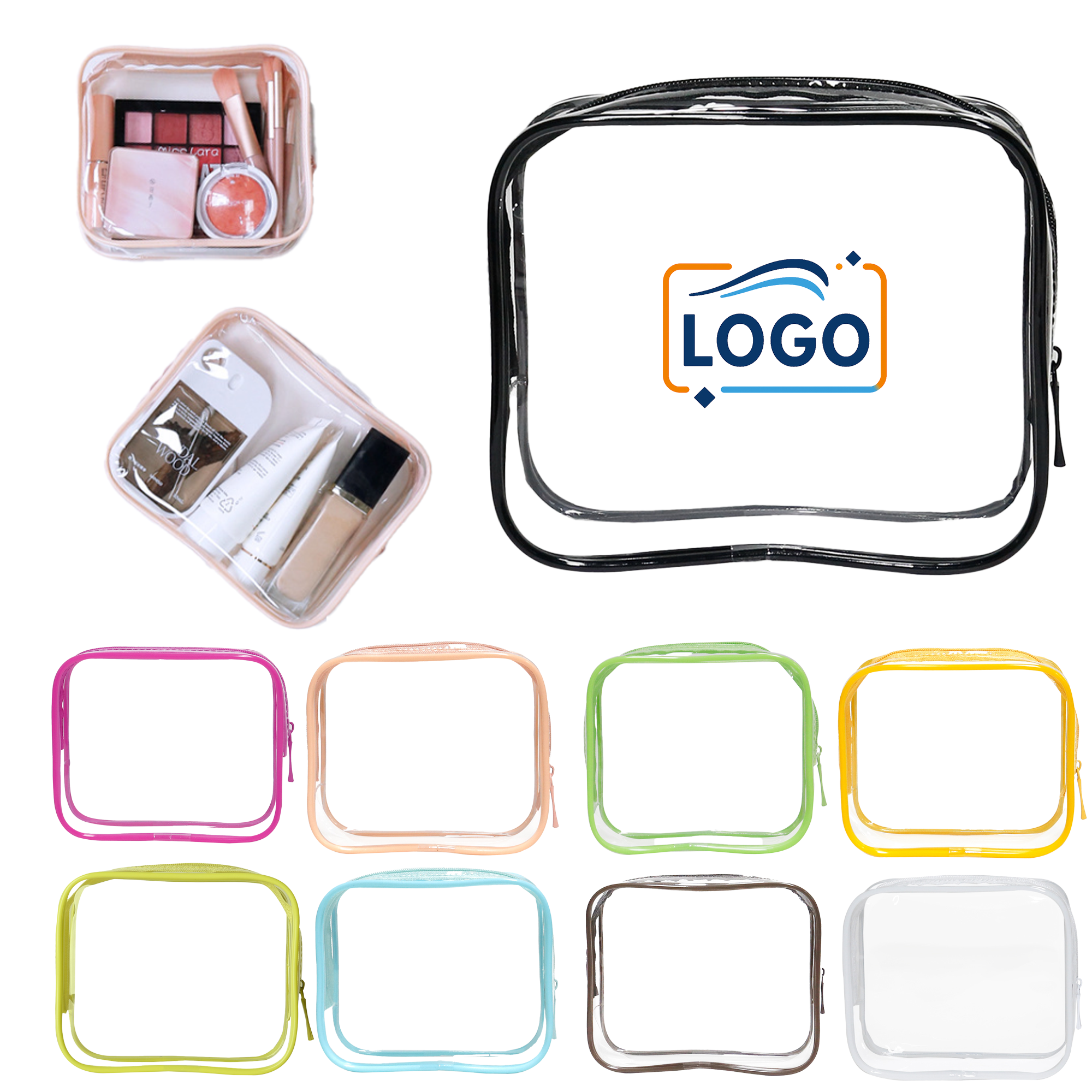 Custom Logo Transparent Toiletry Bag ?C Large Capacity 5