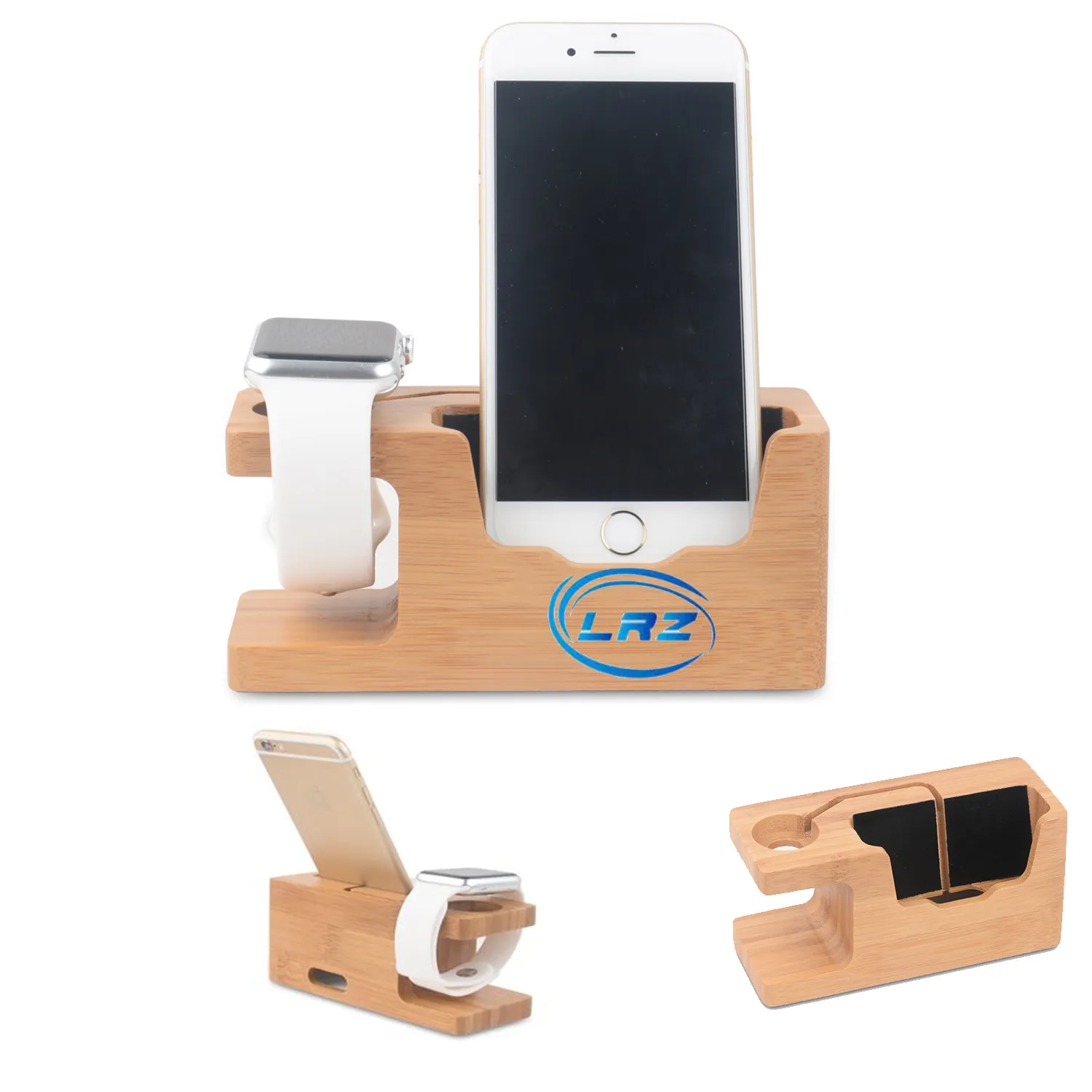 Bamboo Wood Charging Holder for Watch Phone 4