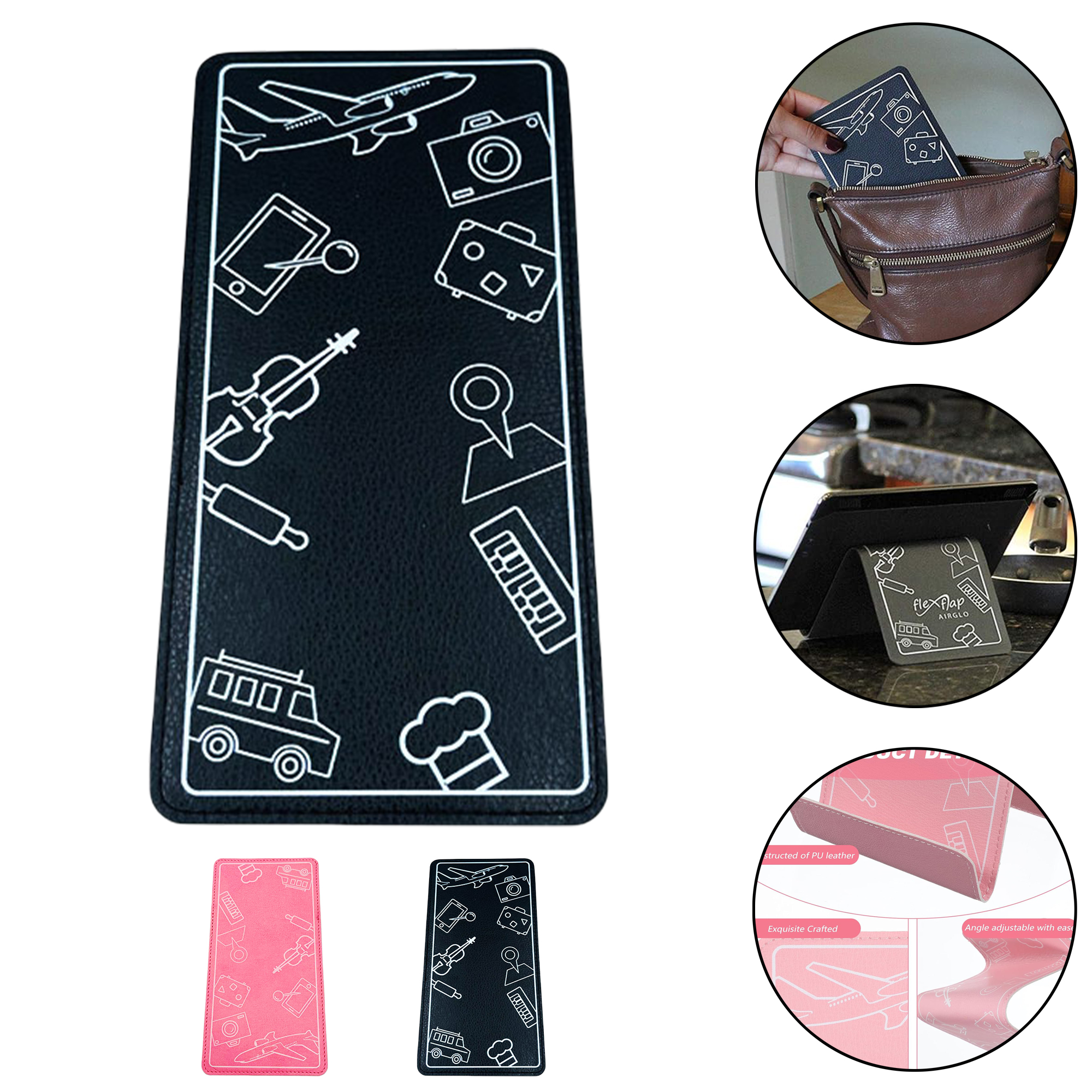 Flexible PU Leather Phone Stand 2