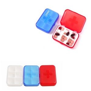 6 Compartment Cross Pill Case Tablet Box Organizer 5