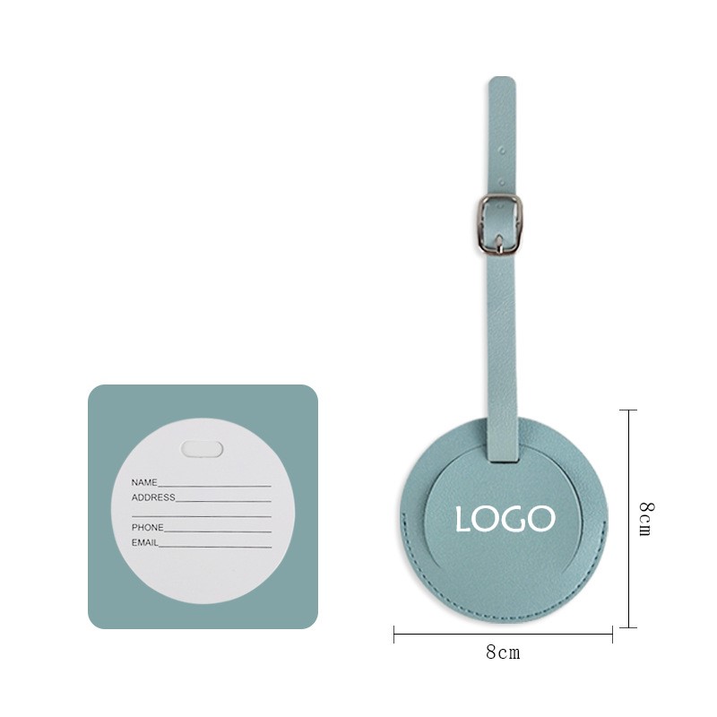 Round PU Leather Luggage Tag 1