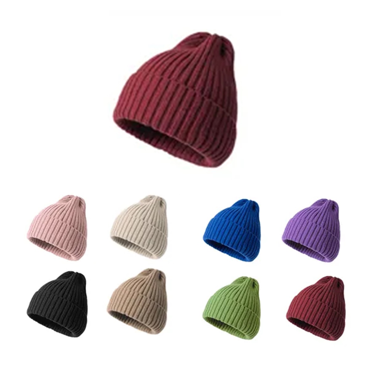 MOQ50 Ribbed Knitted Cuff Beanie 2