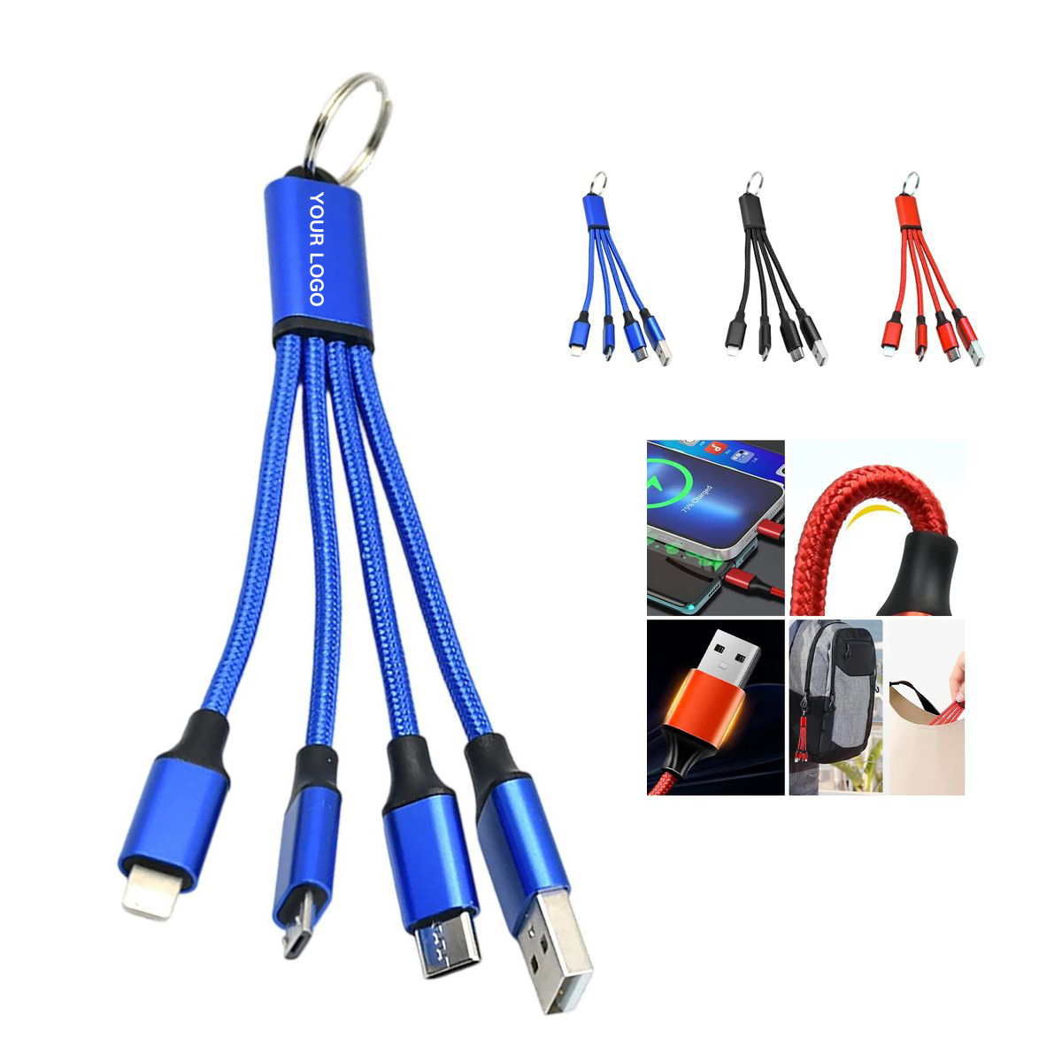 Multi Device Keychain Charging Cable with Connectors 5
