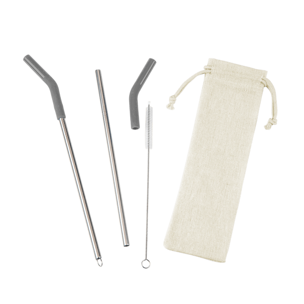 Reusable Stainless Steel Two Straw Set 14