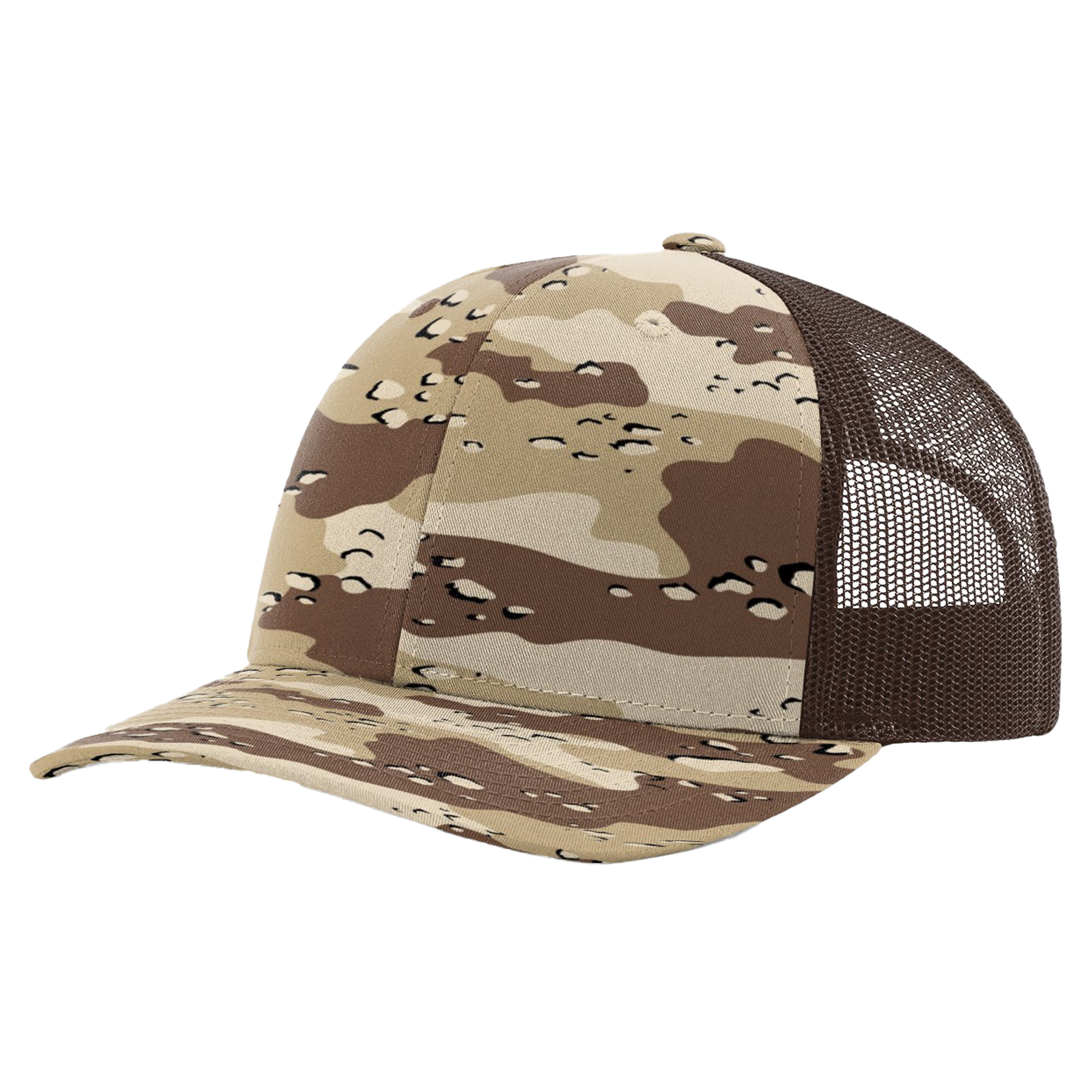 Richardson 112P Printed 6-Panel Snapback Trucker Hat w/Leatherette Adhesive Patches 22