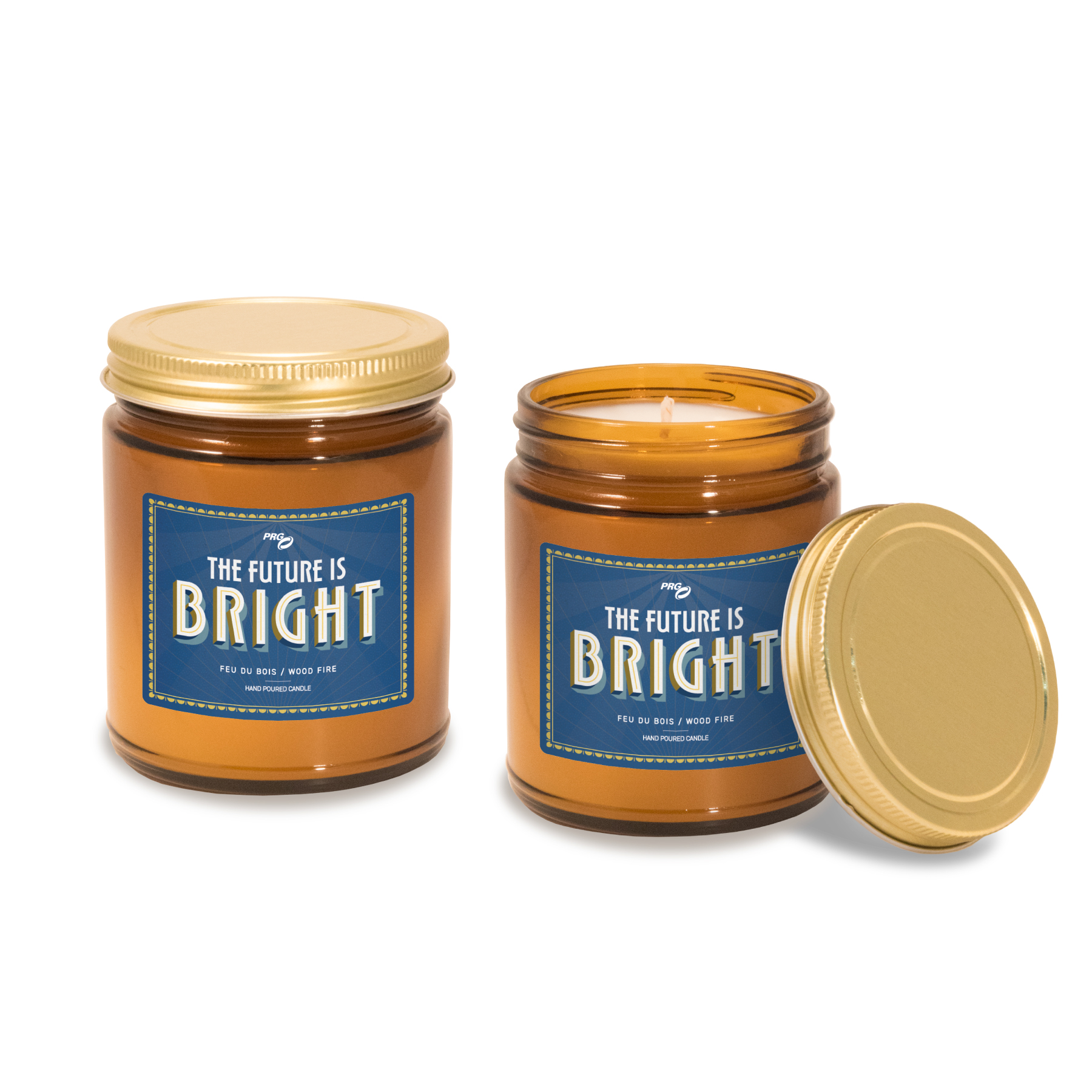 8 oz Amber Apothecary Jar Candle with Lid