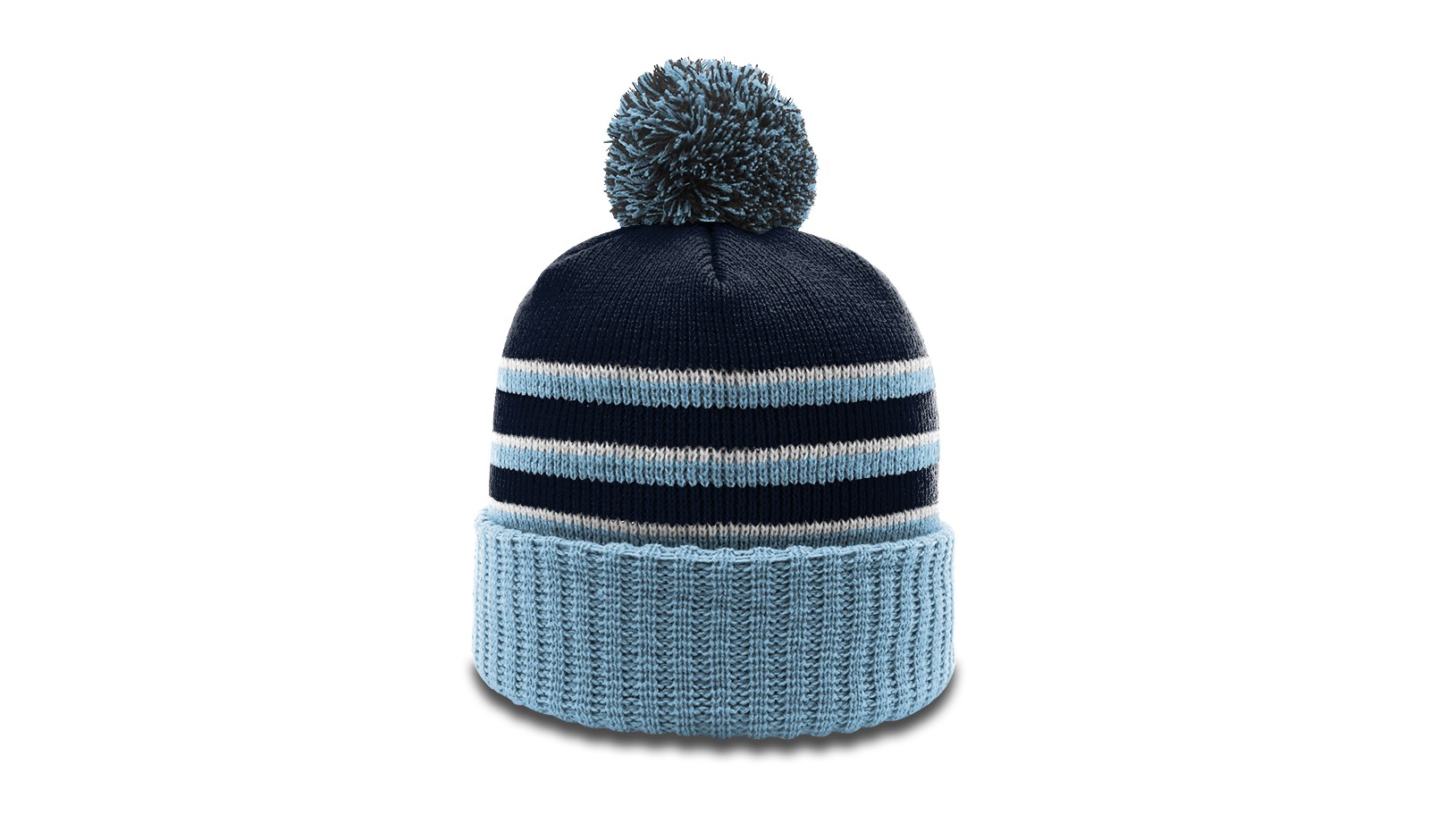  Striped Beanie with Cuff & Pom 11