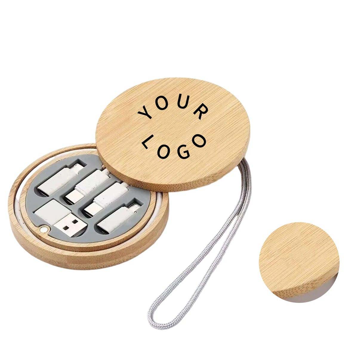 Compact Bamboo Charging Cable Kit Portable 1