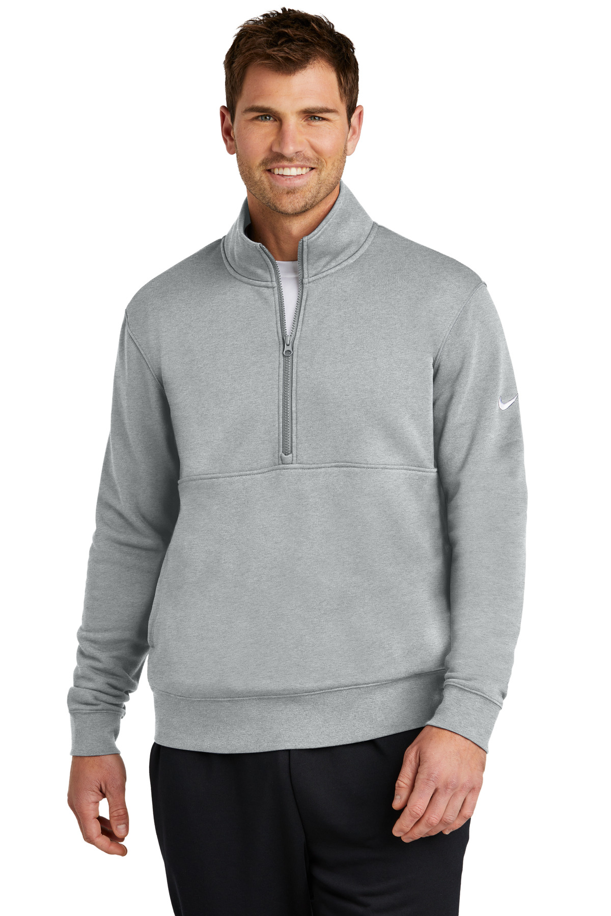 Nike Club Fleece Sleeve Swoosh 1/2-Zip NKDX6718, custom hoodie or sweatshirt with logo imprint 27