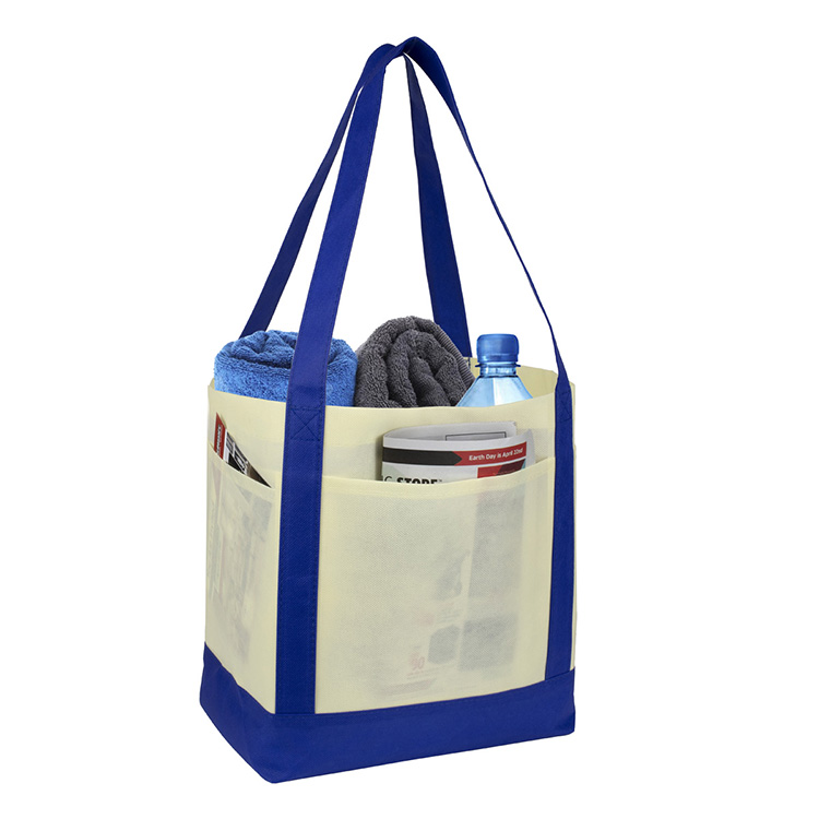 18"W x 12"H x 7" Gusset - "THE CRUISER" Faux Canvas 3-Pocket Value Tote 21