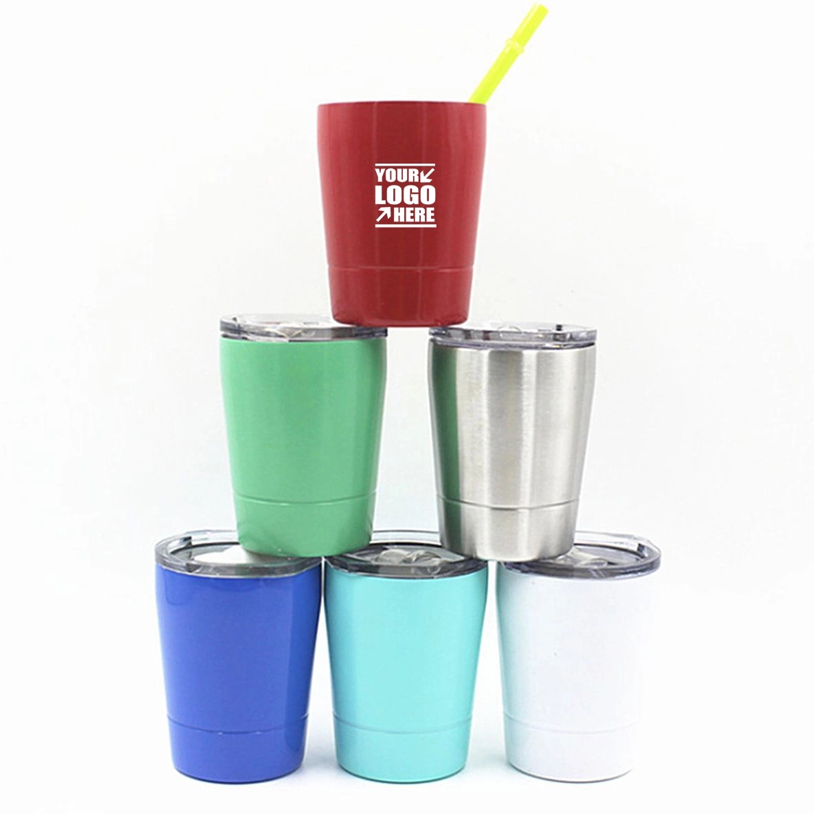 8OZ Coffee Tumbler Stainless Steel Kids Milk Mug With Lid 1