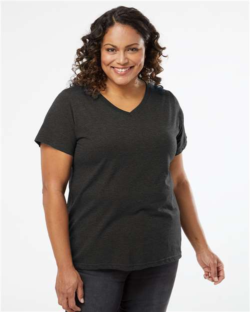 Women's Curvy Collection Fine Jersey V-Neck Tee - 3817 56