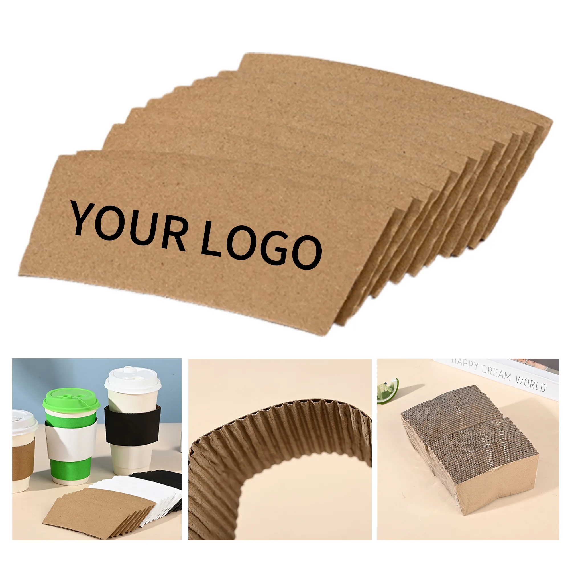 Durable Kraft Coffee Sleeve for Shops and Promotions 5