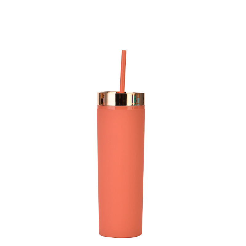 16oz Double Layer Plastic Straw Cup / Electroplated Cover 4