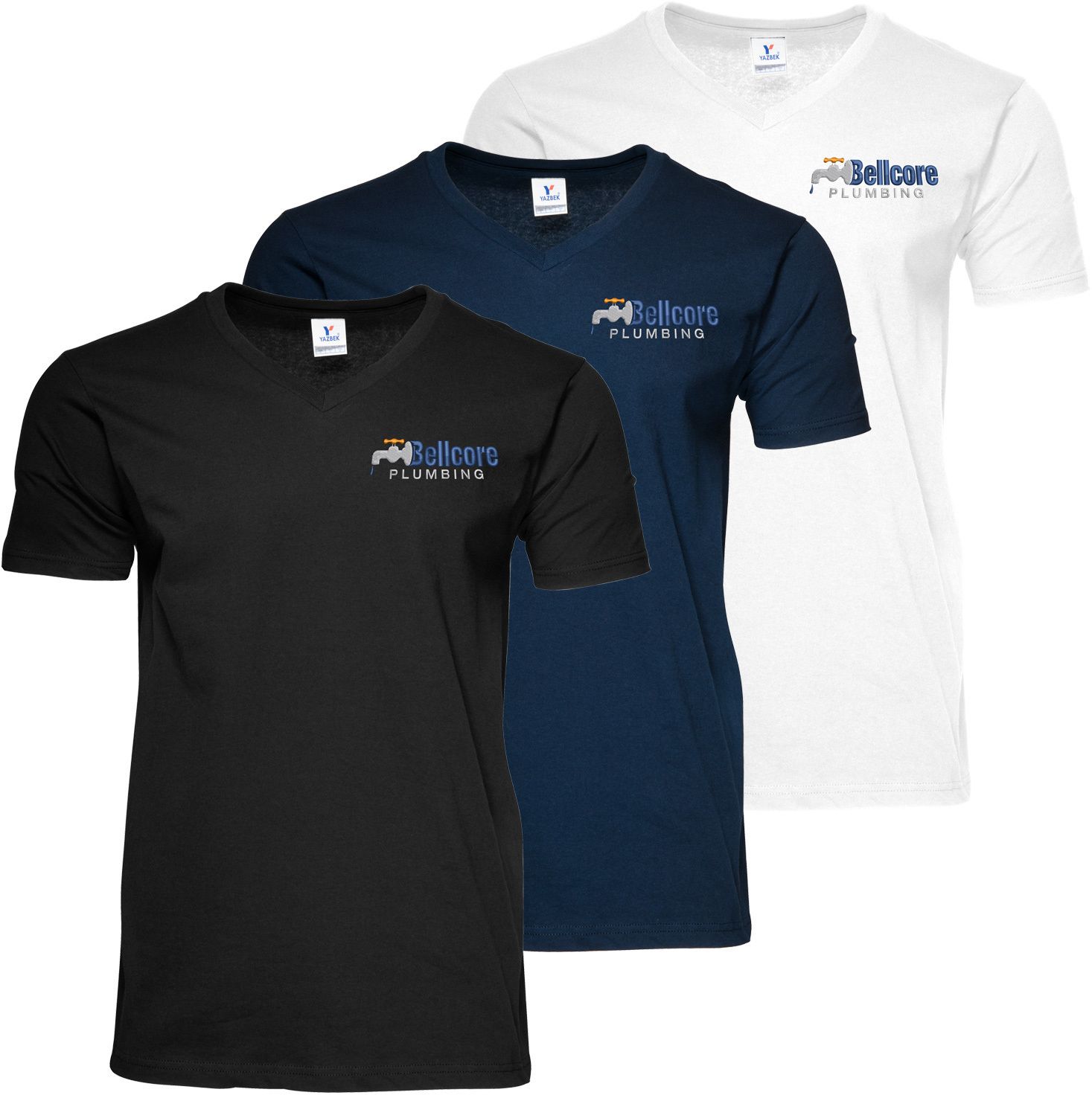 MENS V-NECK T-SHIRT EMBROIDERED 11