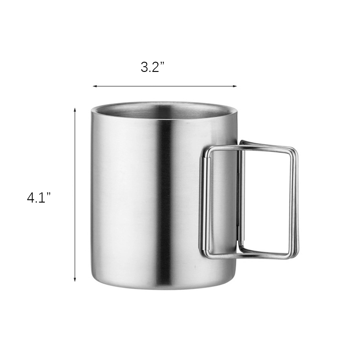 Stainless Steel Cup With Folding Handle