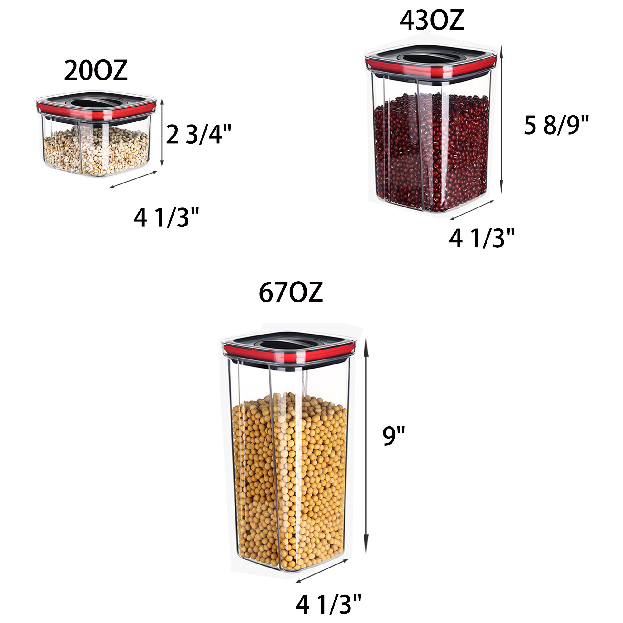 Sealed food storage containers with lids 4