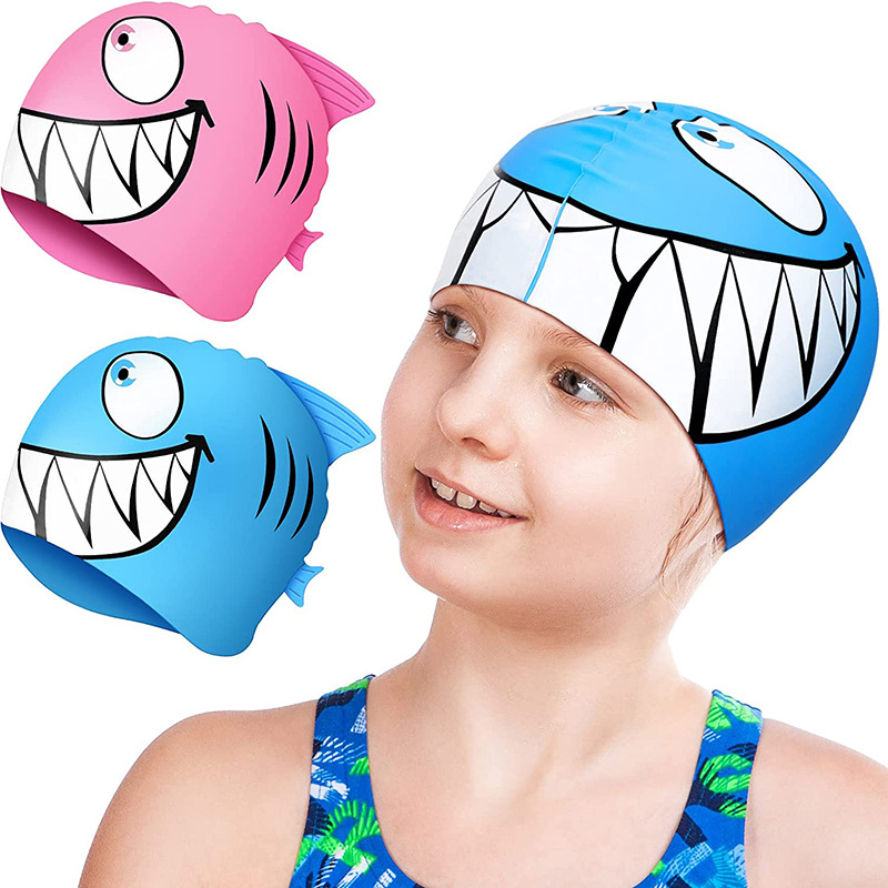 Kids Cartoon Fish Swim Caps 7