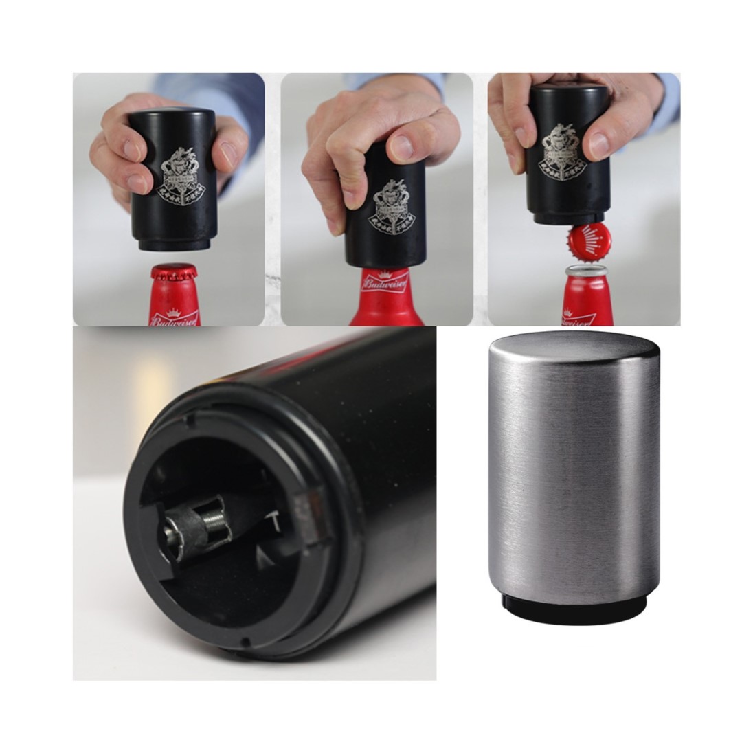 Creative Stainless Steel Press Beer Bottle Opener 2