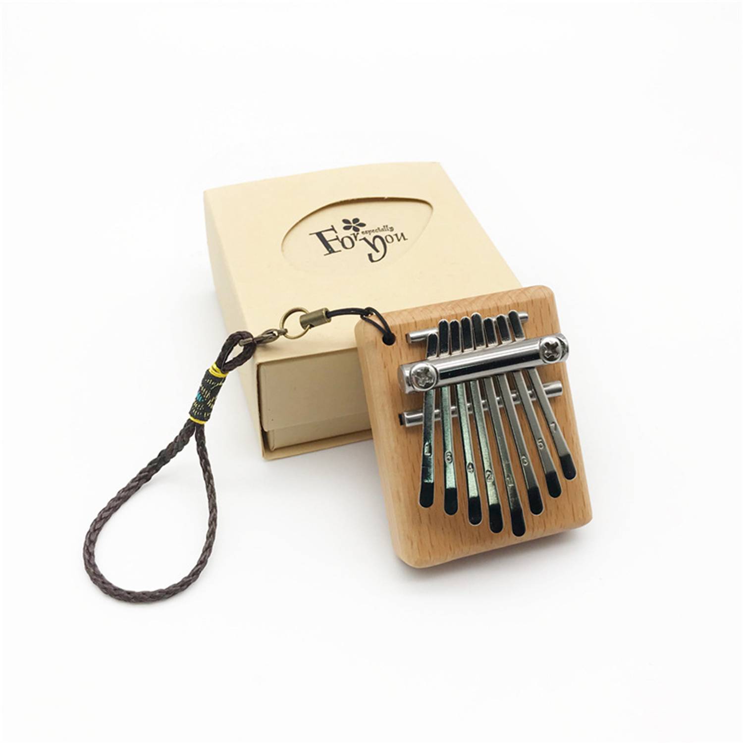 Mini Thumb Piano 8Keys Wooden MusicalInstrument Kid Toy 4