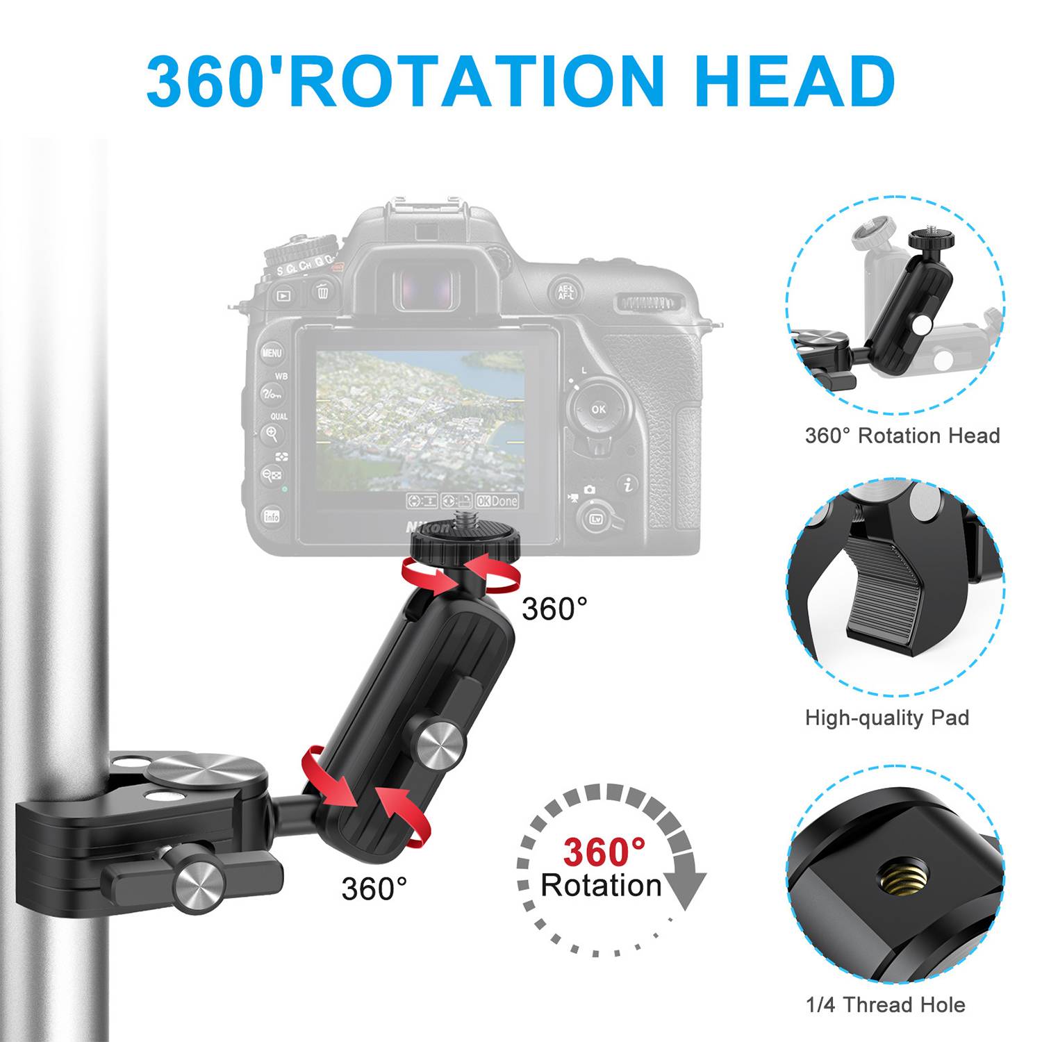 Phone & Tablet Holder for Spin Bike-Adjustable & Compatible 3