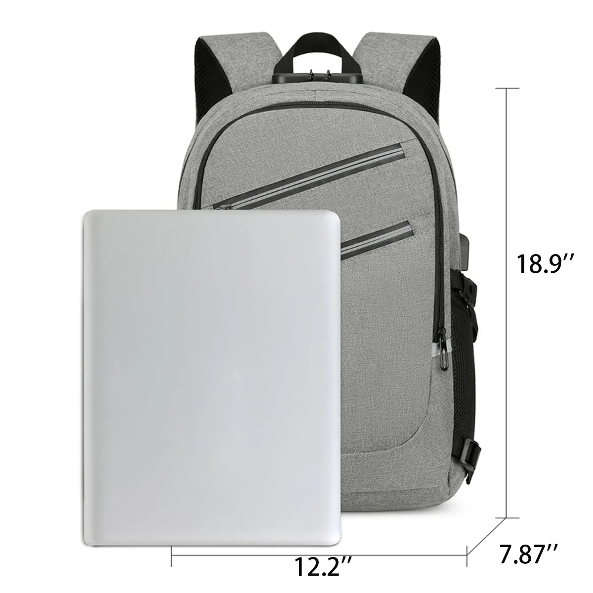 Daily Commute Combination Lock Travel Laptop Backpack 4