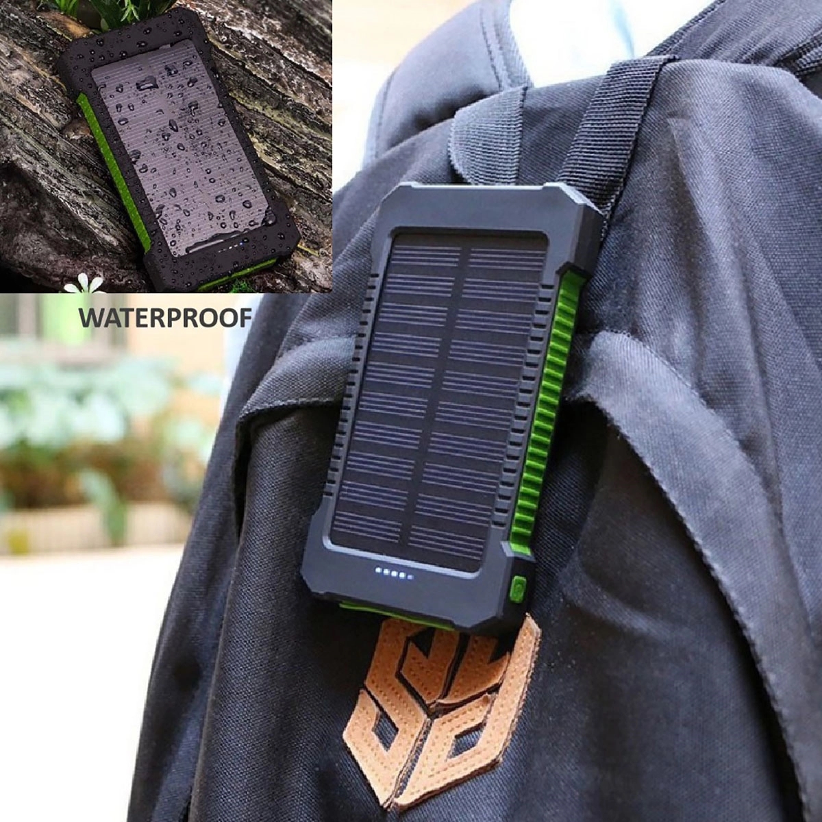 10000mAh Dual USB with LED Flashlight Solar Power Bank 3