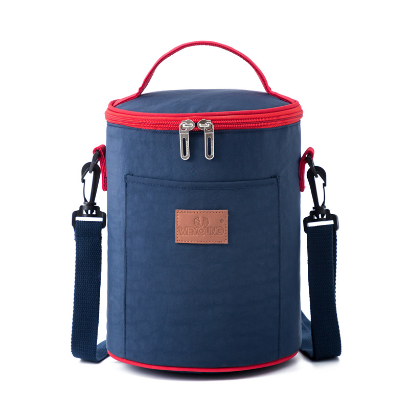 Three Size Round Insulated Lunch Bag with Removable Strap 4