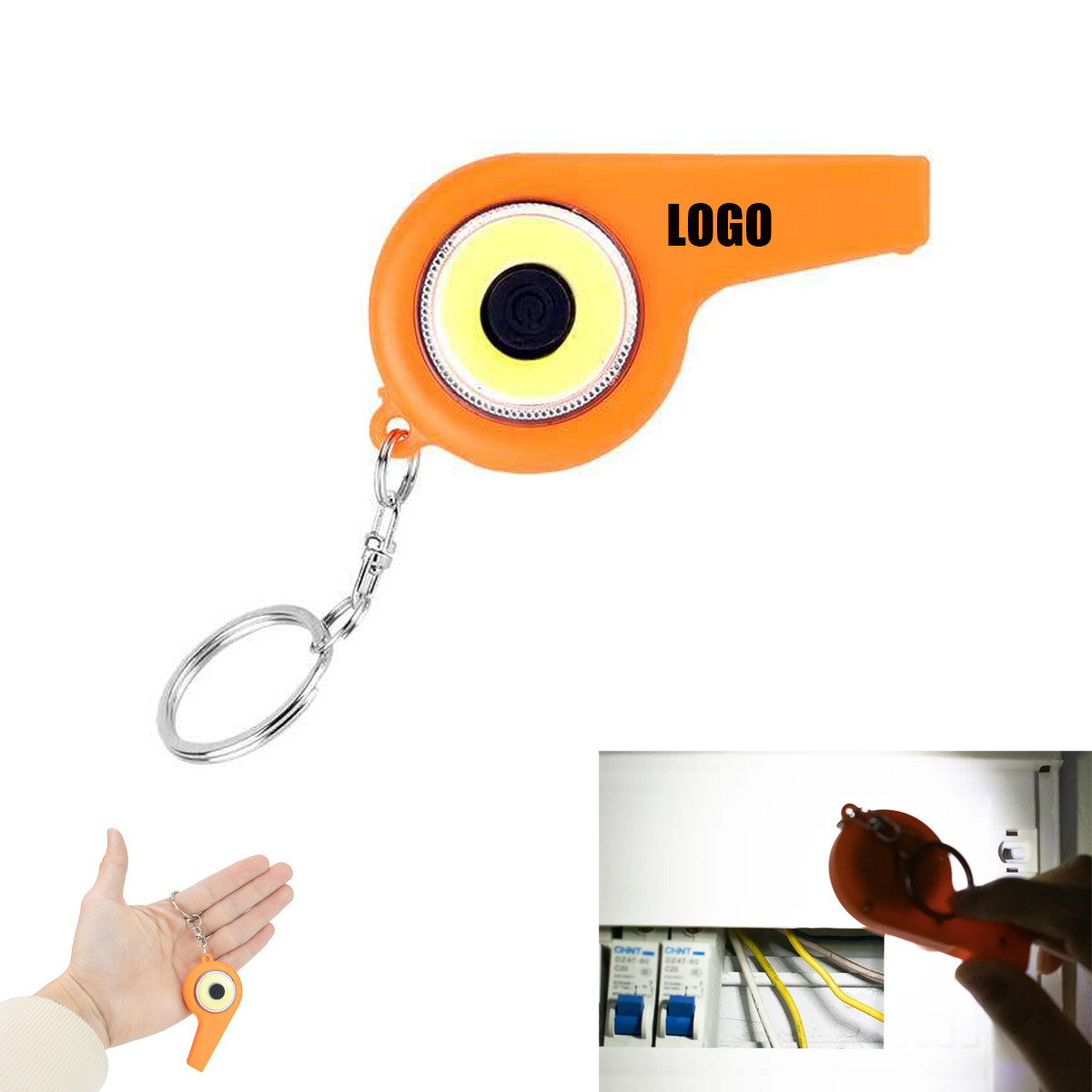 COB Light Whistle Keychain 1
