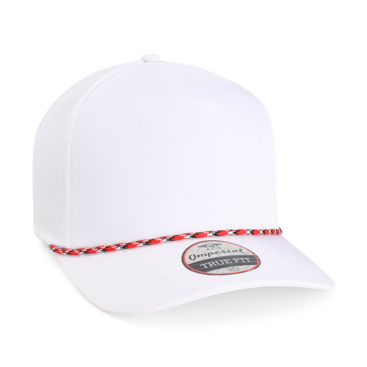 Imperial 5054 5-Panel Wrightson Performance Rope Cap w/ Leatherette Patches or Embroidery 32