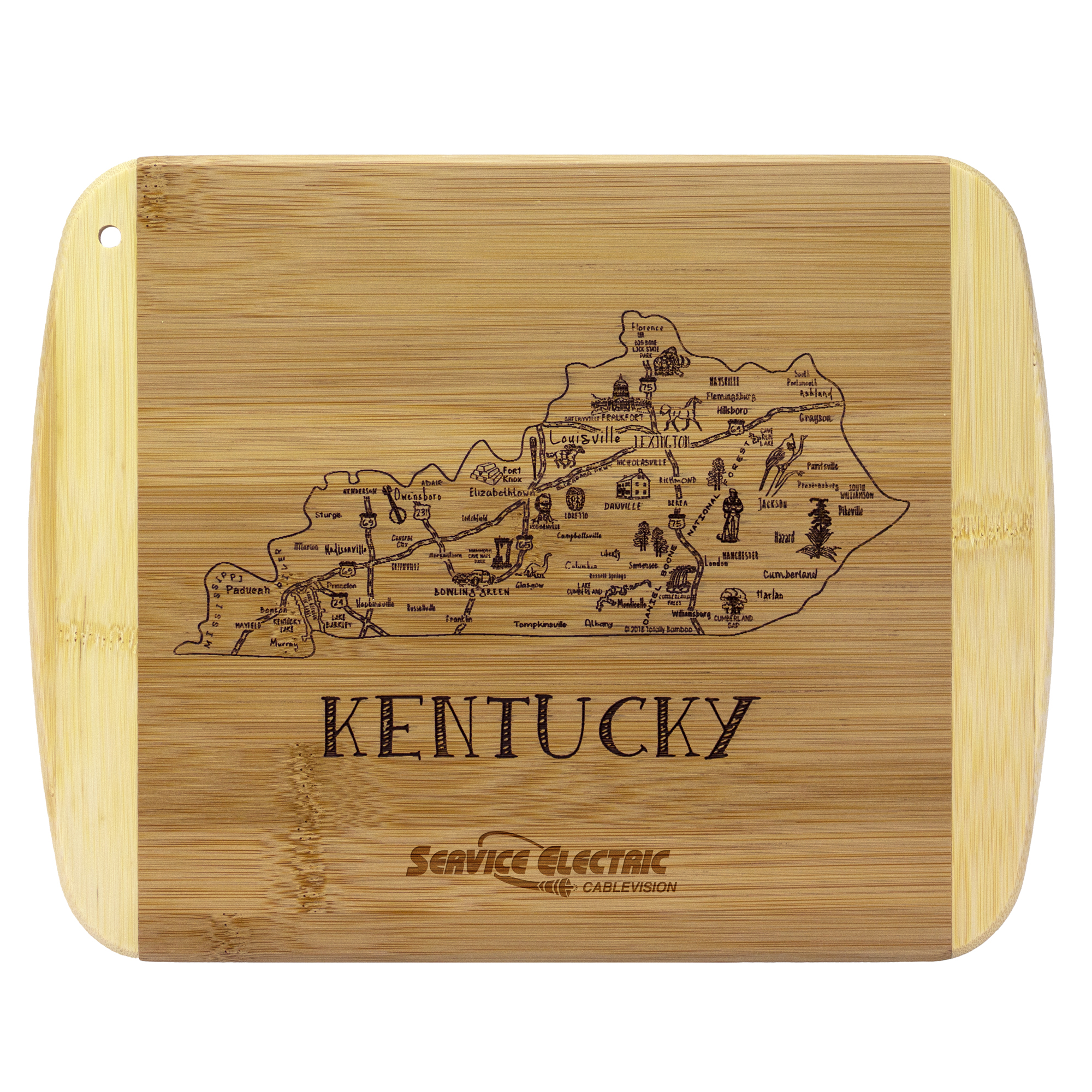 A Slice of Life Kentucky Serving and Cutting Board