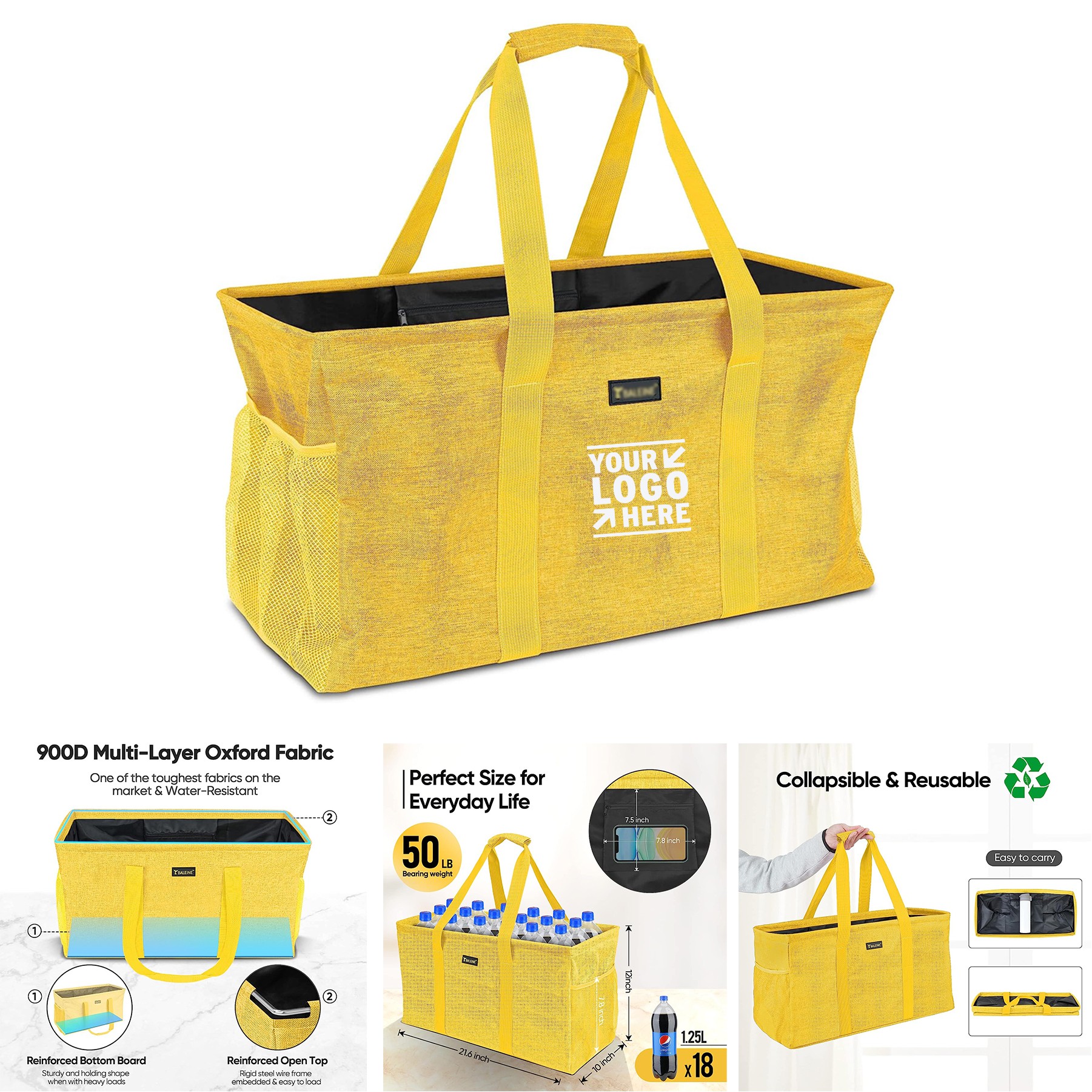 Wire Frame Extra Large Utility Tote Bag 2