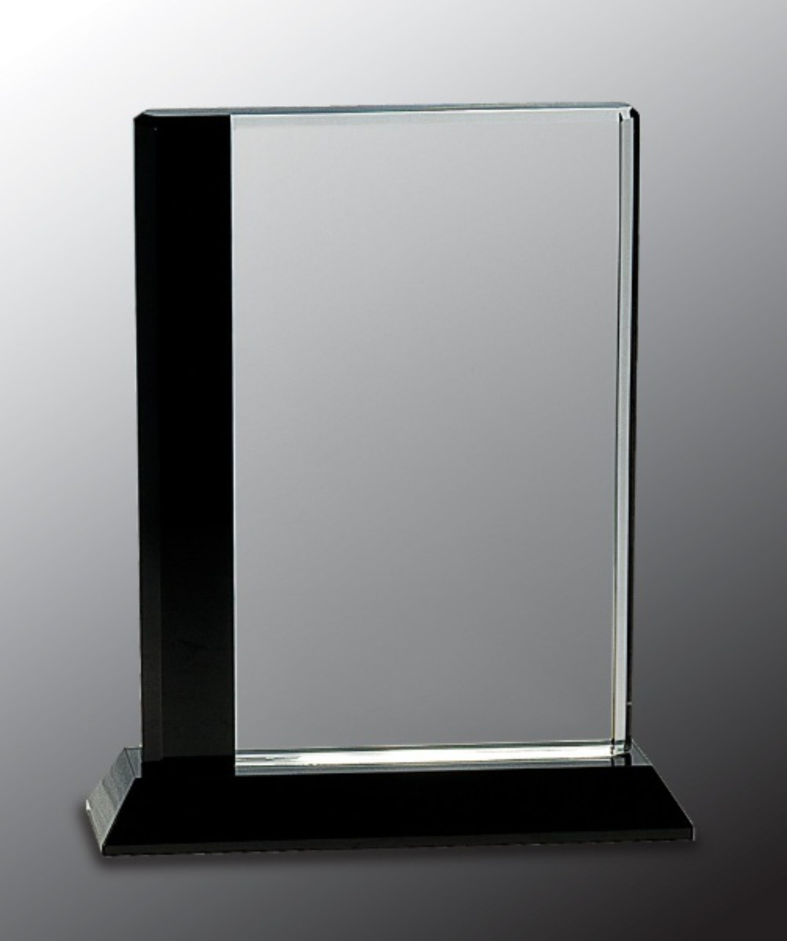 6 1/2" x 8" Black Edge Crystal on Black Base Crystal Award 2