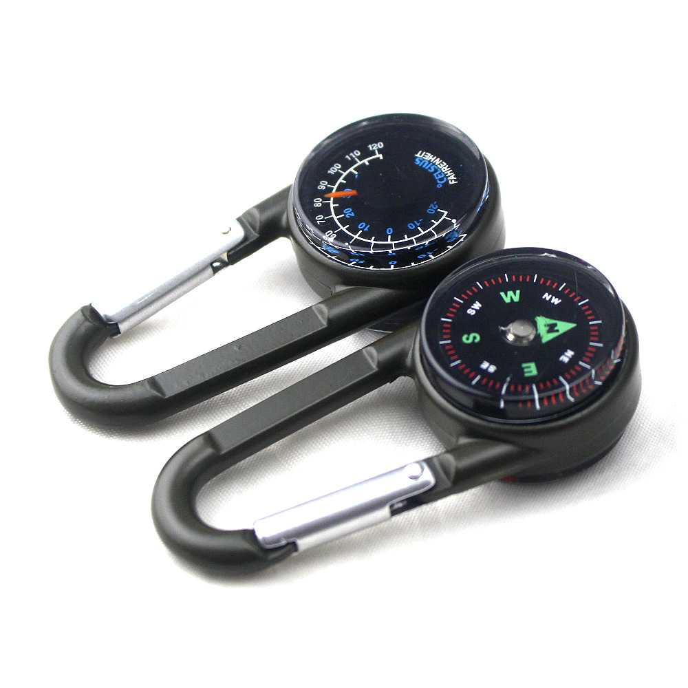 3 in 1 Survival Carabiner With Compass Thermograph 2