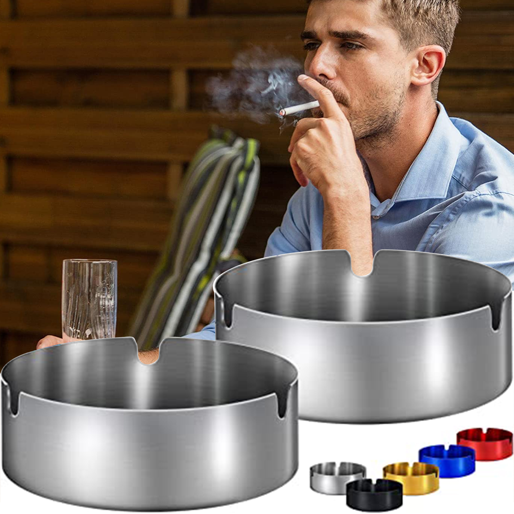 Round Stainless Steel Ashtray 1