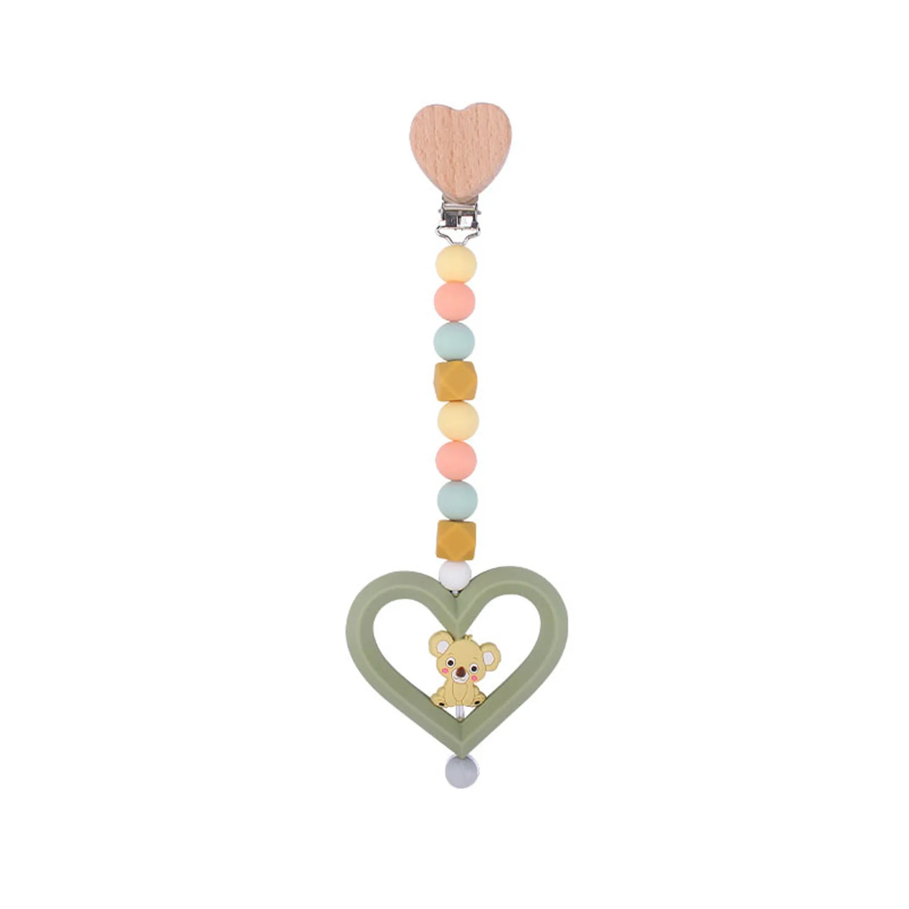 Heart Silicone Animal Pacifier Chain 3
