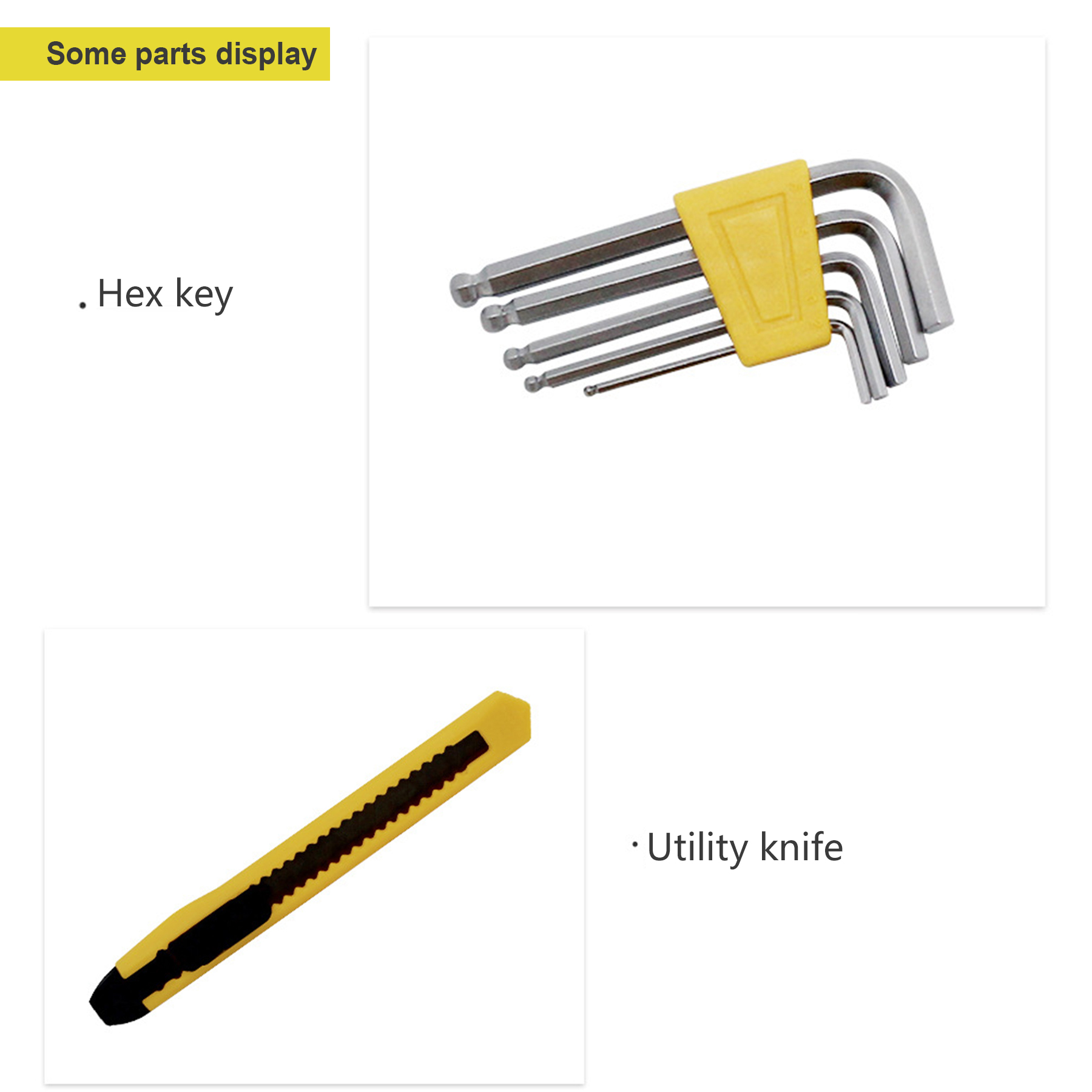 HandyPro 10pc Mini Furniture Tool Set with Hex Keys, Utility Knife, and Pliers 5