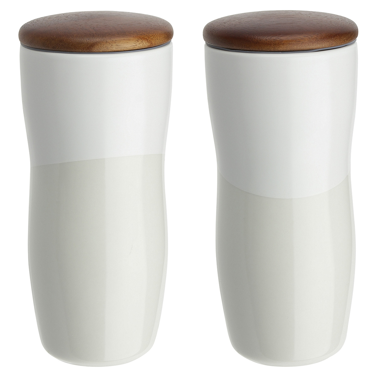 Adriano 12 oz Double-wall Ceramic Tumbler with Wood Lid 16