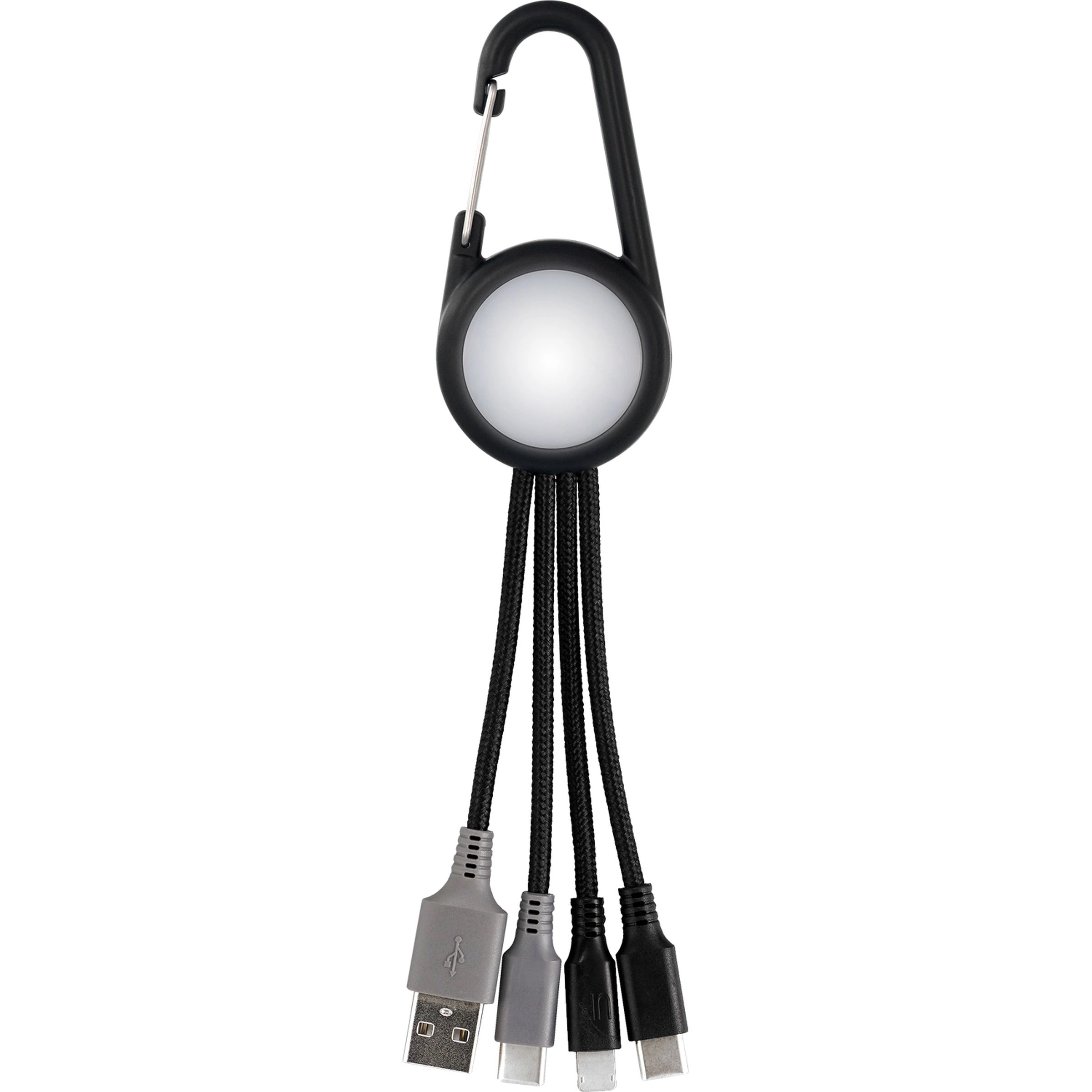 Light Up 3-in-1 Carabiner Duo Charging Cable 3