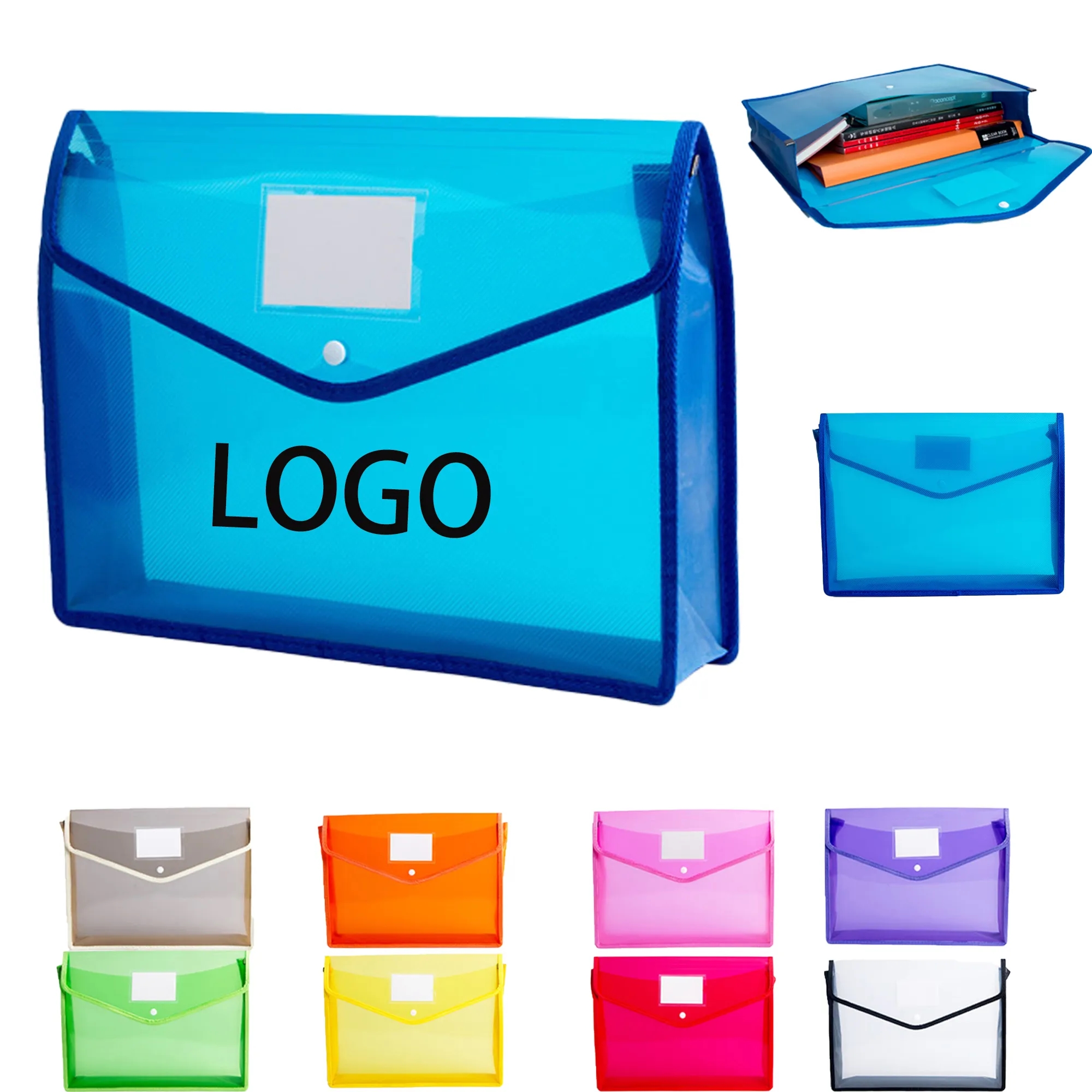 A4 Waterproof PP File Bag with Snap Button 1