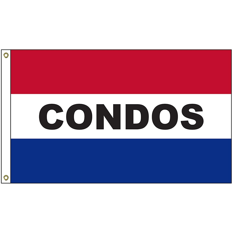 Condos 3' x 5' Message Flag with Heading and Grommets 3