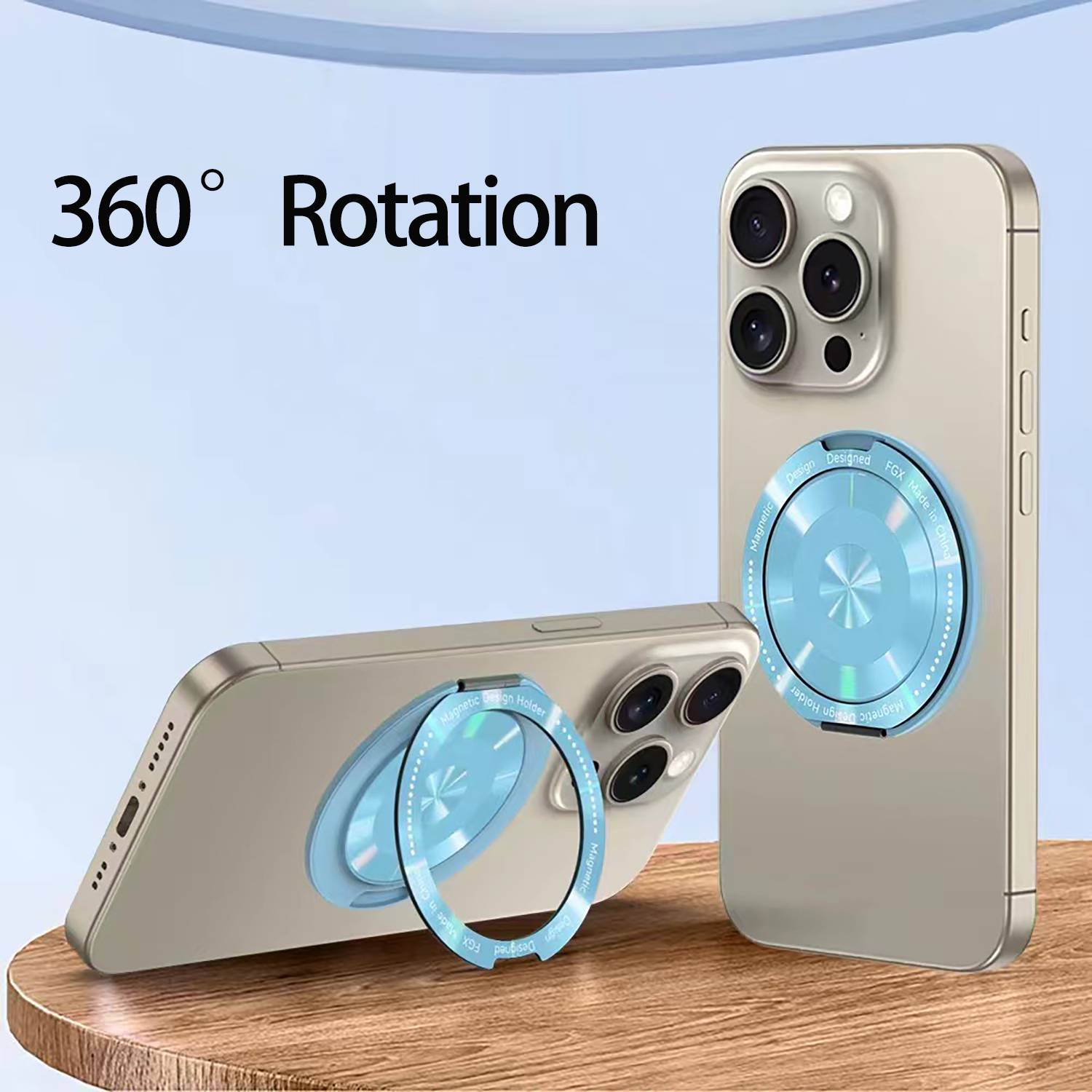 Magnetic Aluminum Phone Stand | 360° Rotation & Dual Use 8
