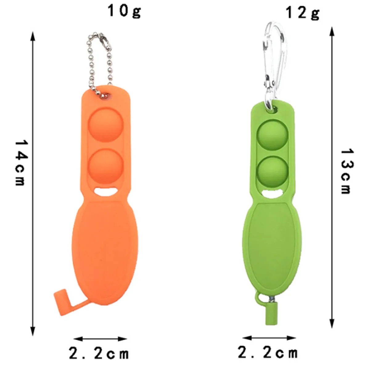 Silicone Portable Push Pop Pen With Carabiner 3