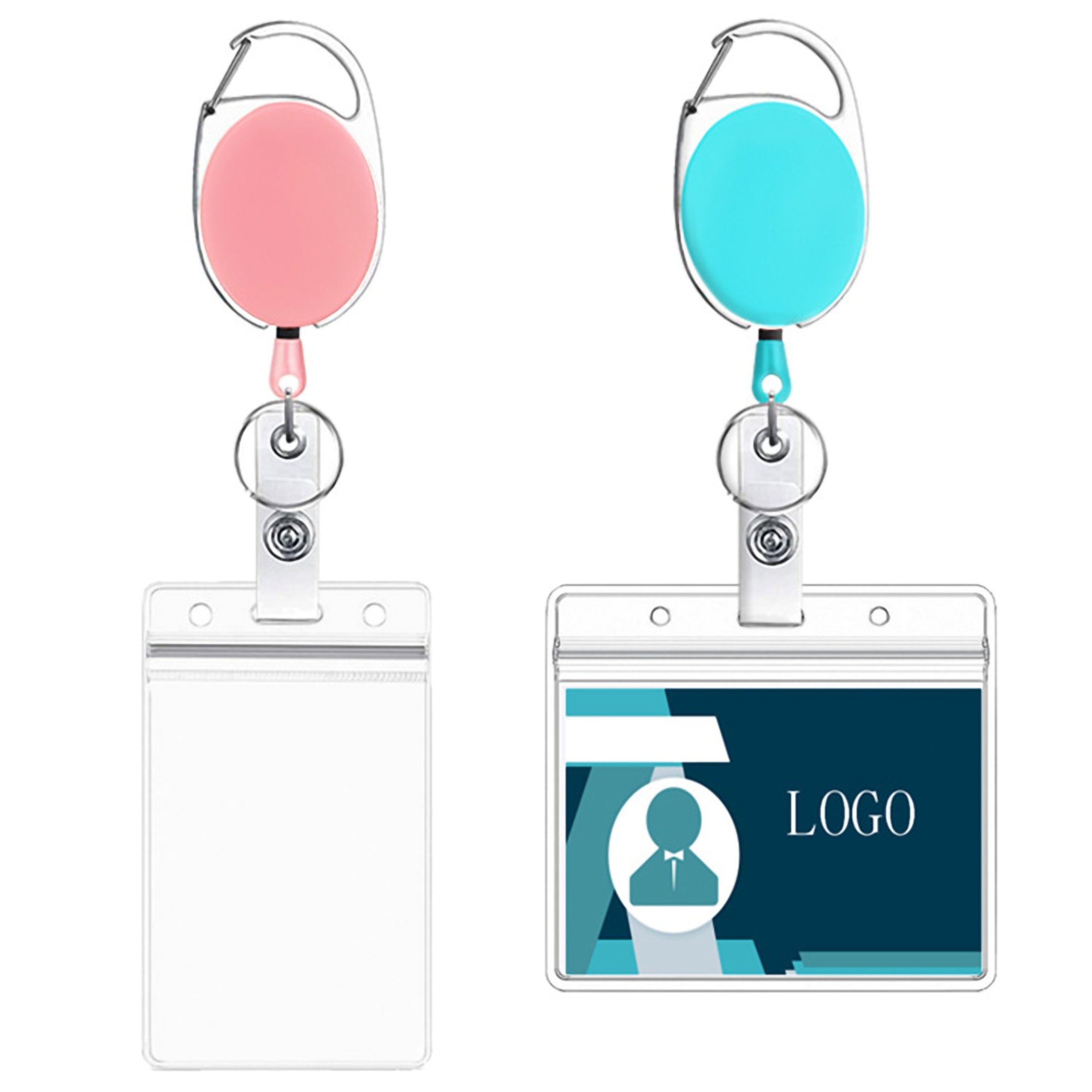 Retractable Plastic ID Badge Holder Clip 4
