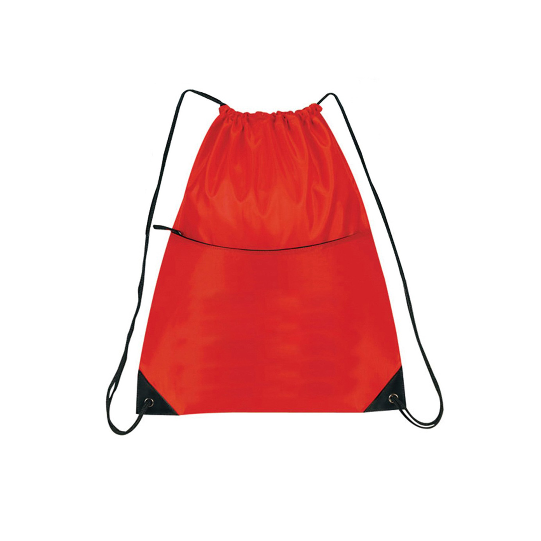 210D Nylon Zippered Drawstring Backpack 9