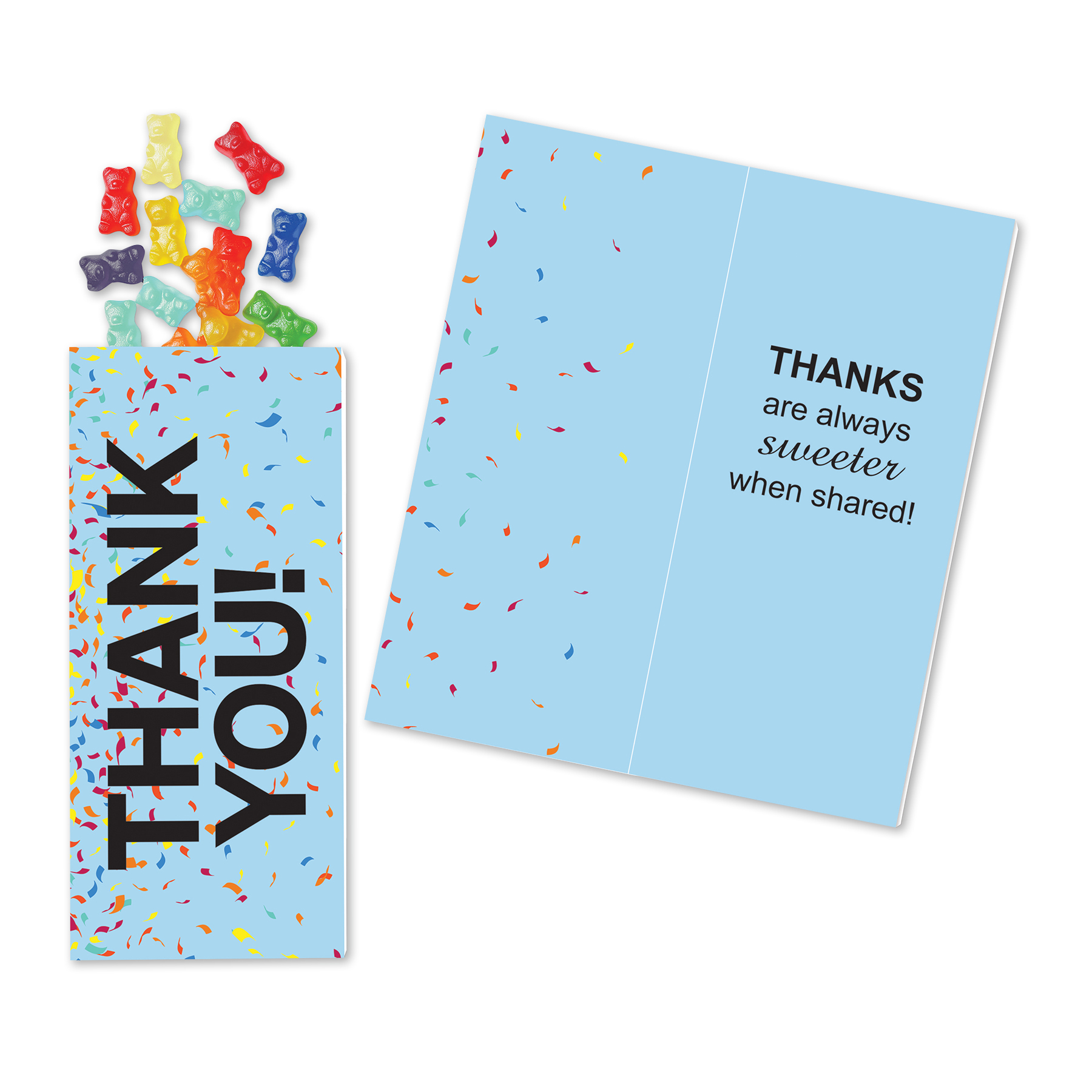 One Color Foil-Stamped Stock Gratitude Sweeter Cards with Albanese Gummi Bears 2