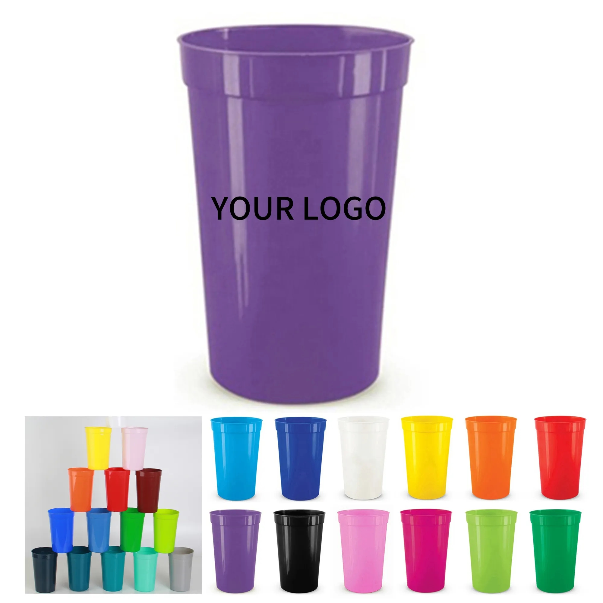 16oz Plastic Stadium Cup Practical for Celebrations or Daily Use 1