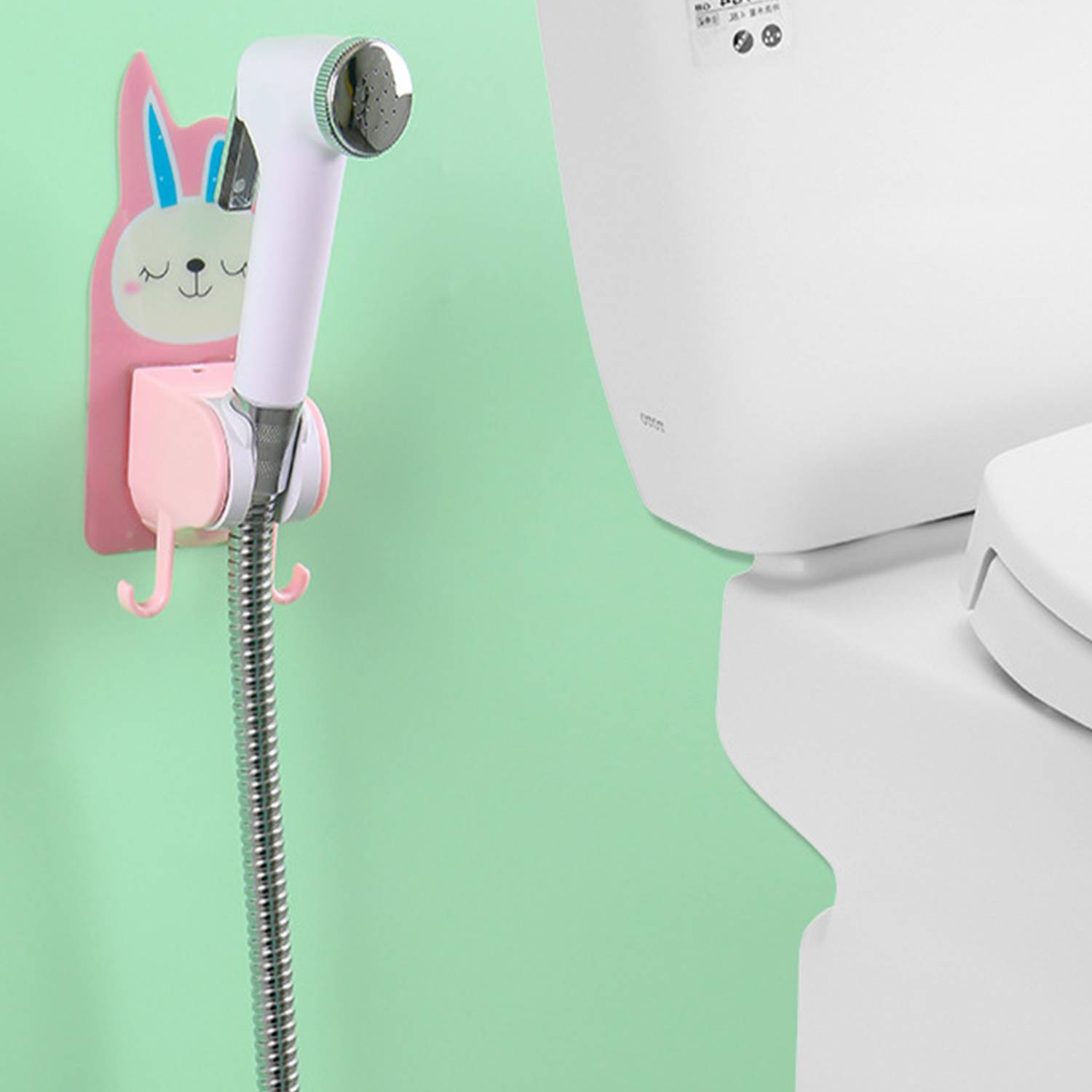 Adjustable Shower Head Holder Cartoon Fox Punch 2