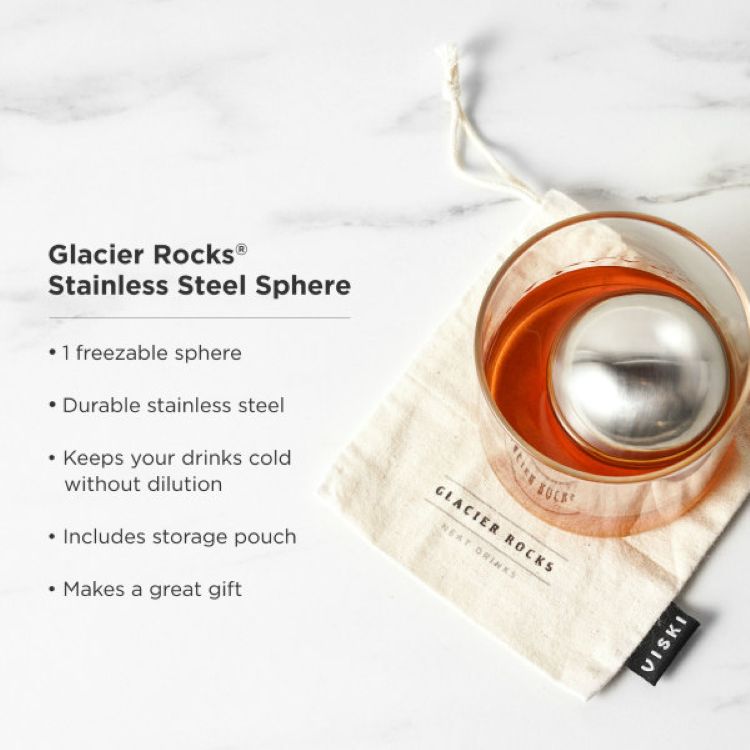 Viski® Glacier Rocks® Stainless Steel Ice Sphere 1